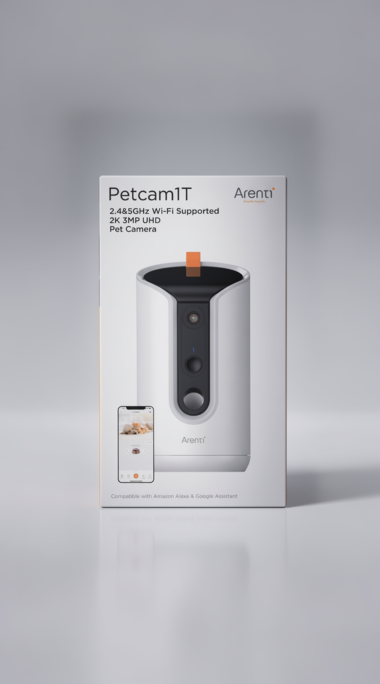 Cameră pentru animale Arenti 360° 2K cu distribuitor recompense