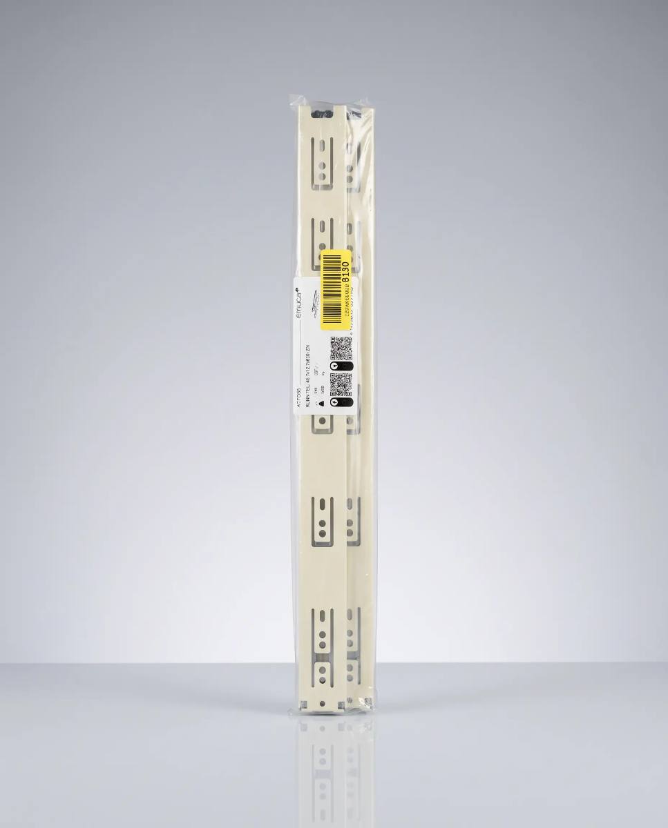 Set 5 perechi șine pentru sertare Emuca 3008012, cu role și extragere parțială, 500 mm, alb
