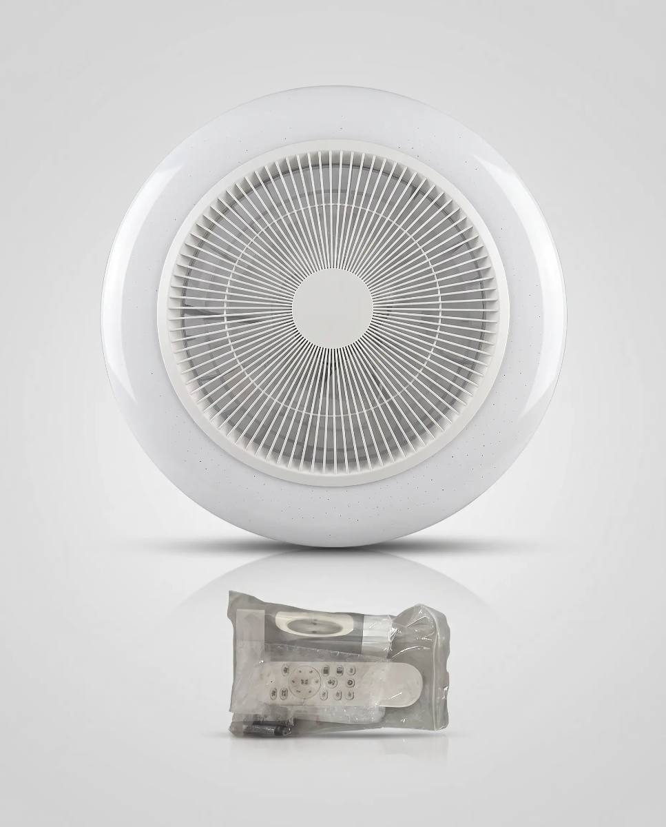 AHXIAOZN Plafonieră LED RGB cu ventilator de tavan, dimabilă, telecomandă și control prin aplicație