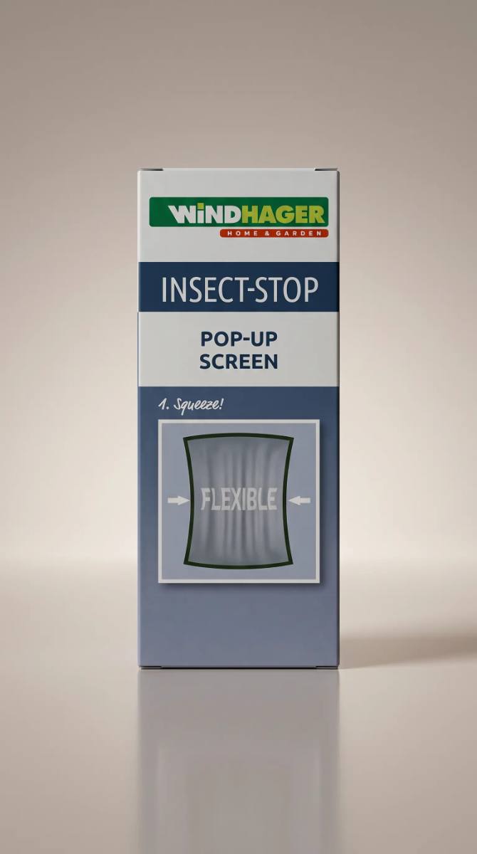 Plasă de insecte pentru fereastră Windhager Pop-Up Screen, 100 x 120 cm, antracit